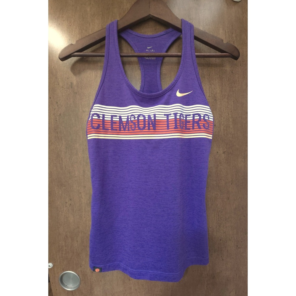 Nike Clemson Tigers Dri-FIT Racerback Tank Top Purple Womens Small 34703X-CM5